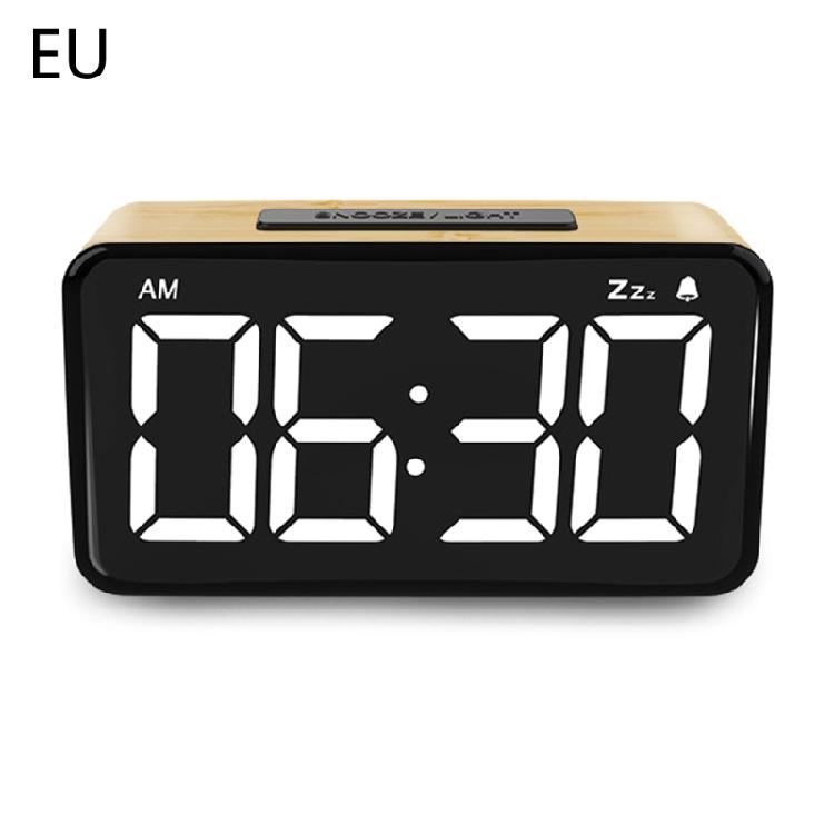 Large LED Display Digital Clock with Snooze Function 12/24Hr Bedroom Clock