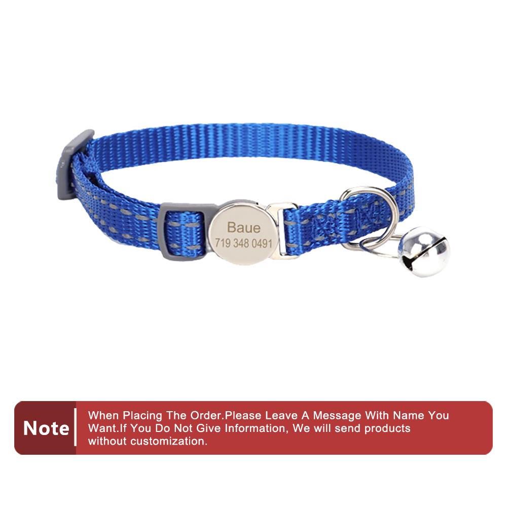 Personalized Name Cat Collar Kitten Puppy Anti-lost DIY Tag Custom Pet Collar Engraved Phone For Small Dog Puppy