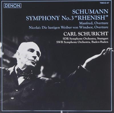 CD SCHULICHT - Schumann: Symphony No. 3 "Rhine", " TWCO47 Japan ObiClassical Used