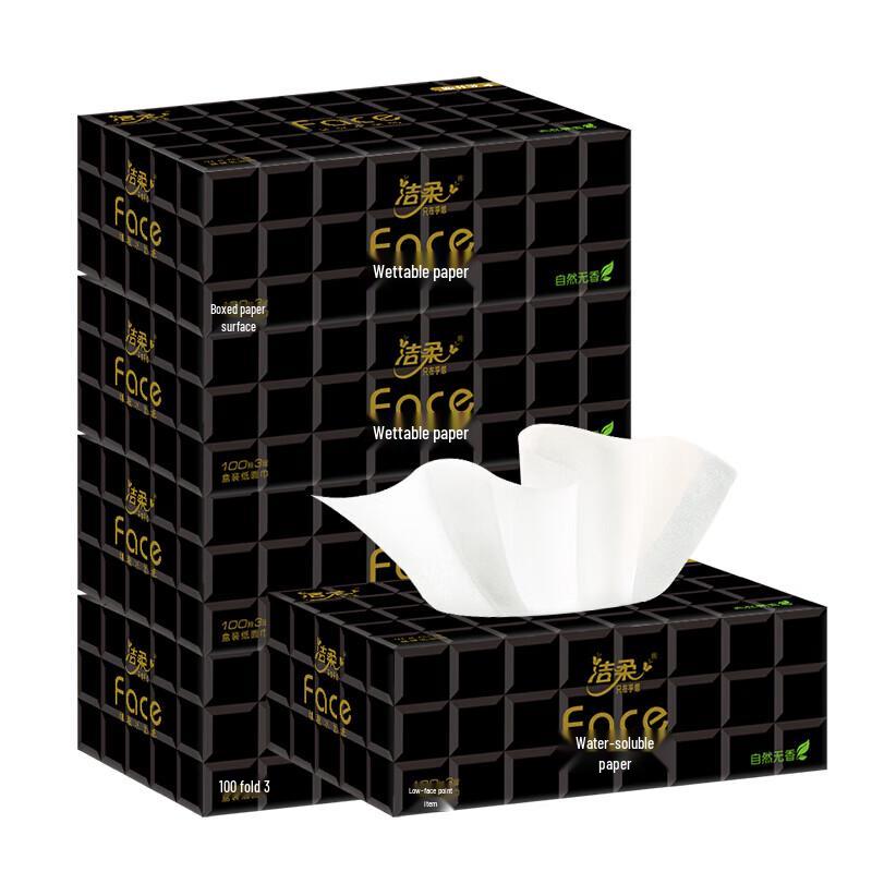 Jie Rou Black Face 4-Ply Unscented Facial Tissues