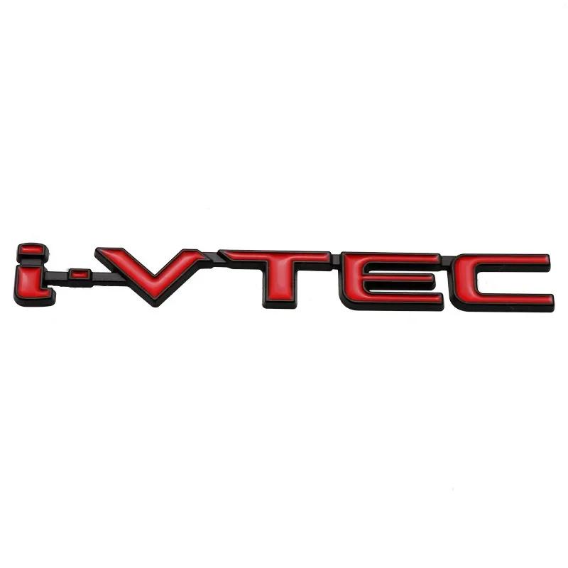 AAAMC1 3D Chrome Metal Car Letters Rear Trunk Badge Emblem IVTEC Logo I VTEC Sticker For Honda City Civic Accord Jazz CRV Accessories