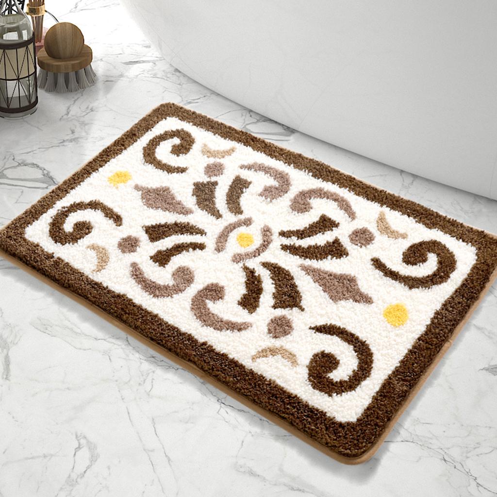 Simple Geometric Bath Mats Strong Water-absorbent Anti-slip Carpet Flocked Home Bathroom Quick-drying Foot Mat