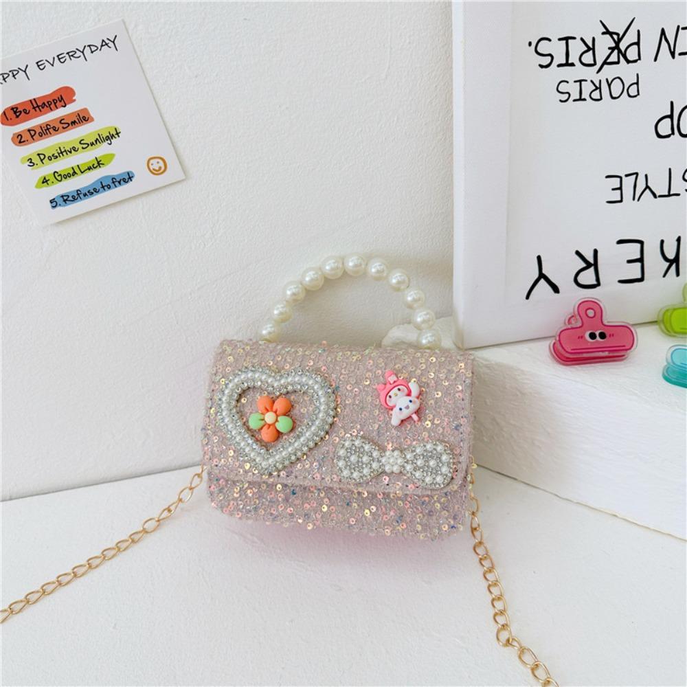 Cute Children's Bag Sequin Underarm Bag 2024 Messenger Bag  Girl