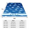 Cartoon Shark Blanket Custom Name Personalized Flannel Baby Blanket For Sofa Soft Birthday Gift Customized Blankets For Boys