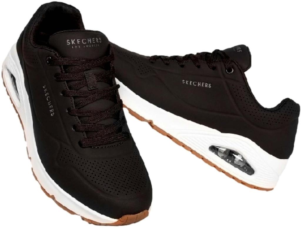Skechers Uno - кроссовки Stand On Air (52458) черный/белый
