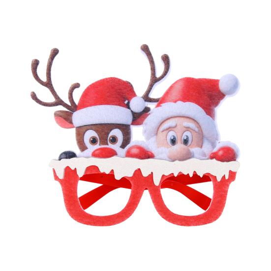 Holiday Party Supplies for Photos Christmas Glasses Photo Booth Props, Felt Reindeer Santa Snowman Eyeglasses Festive Costume Holidays Party,