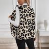 2025 Women's Leopard Print Button-Front Plush Vest - European/American Autumn/Winter Fashion