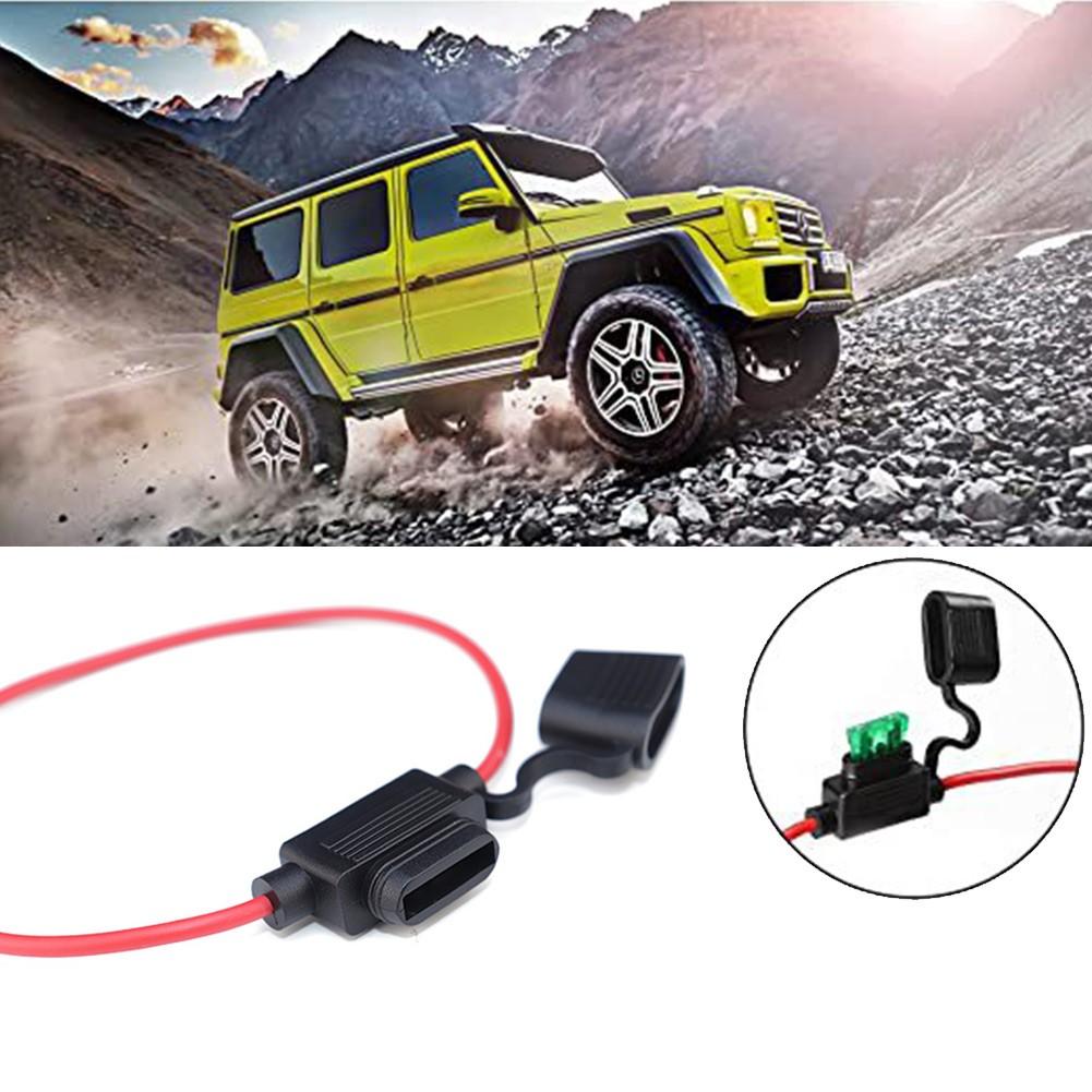 Car Mounted Miniature Blade Adapter Fuse Holder Splash Proof 12V 30A Wire