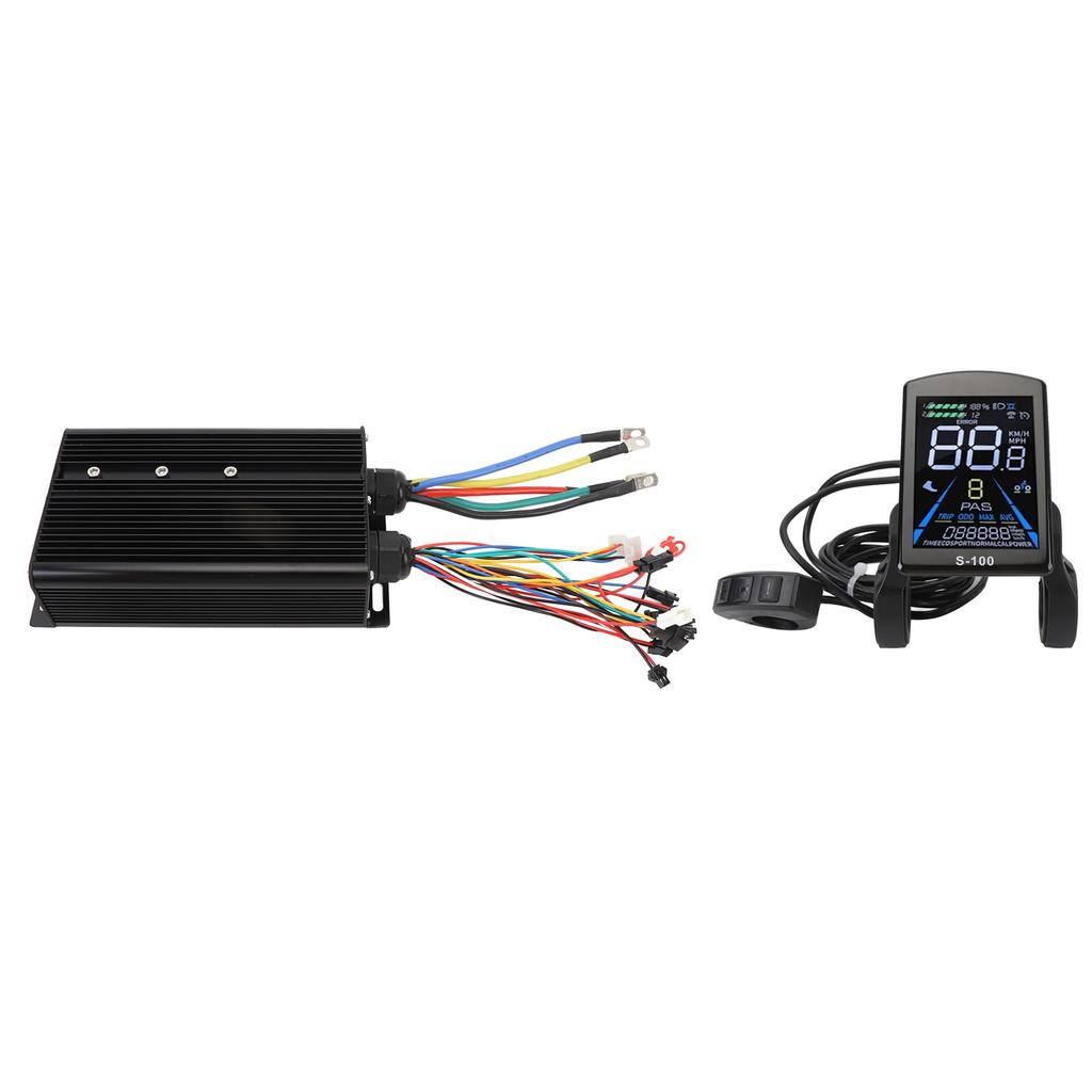 Electric Bike Motor Controller High Power Brushless Motor Speed Controller Kit with LCD Display Grip Handle Assist