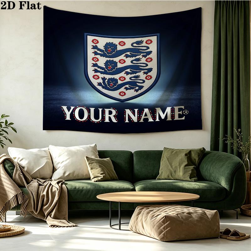 Custom Name England national team Printed Tapestry – Wall Hanging for Bedrooms, Dorms, and Home Decor