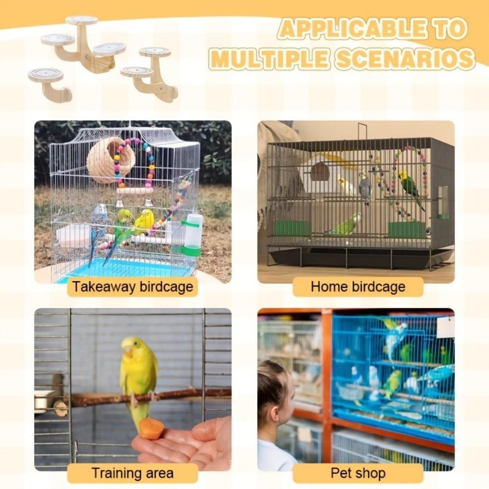 Bite Resistant Wooden Bird Perch Stand Parrots Ladder Bird Training Stand  Parrot Cage