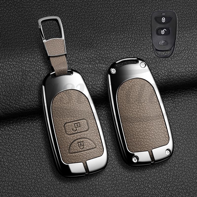 Car Accessories Key Case Cover Holder For Hyundai Kia Tucson Sonata Santa Fe Carens 2/3Buttons Remote Key Protective