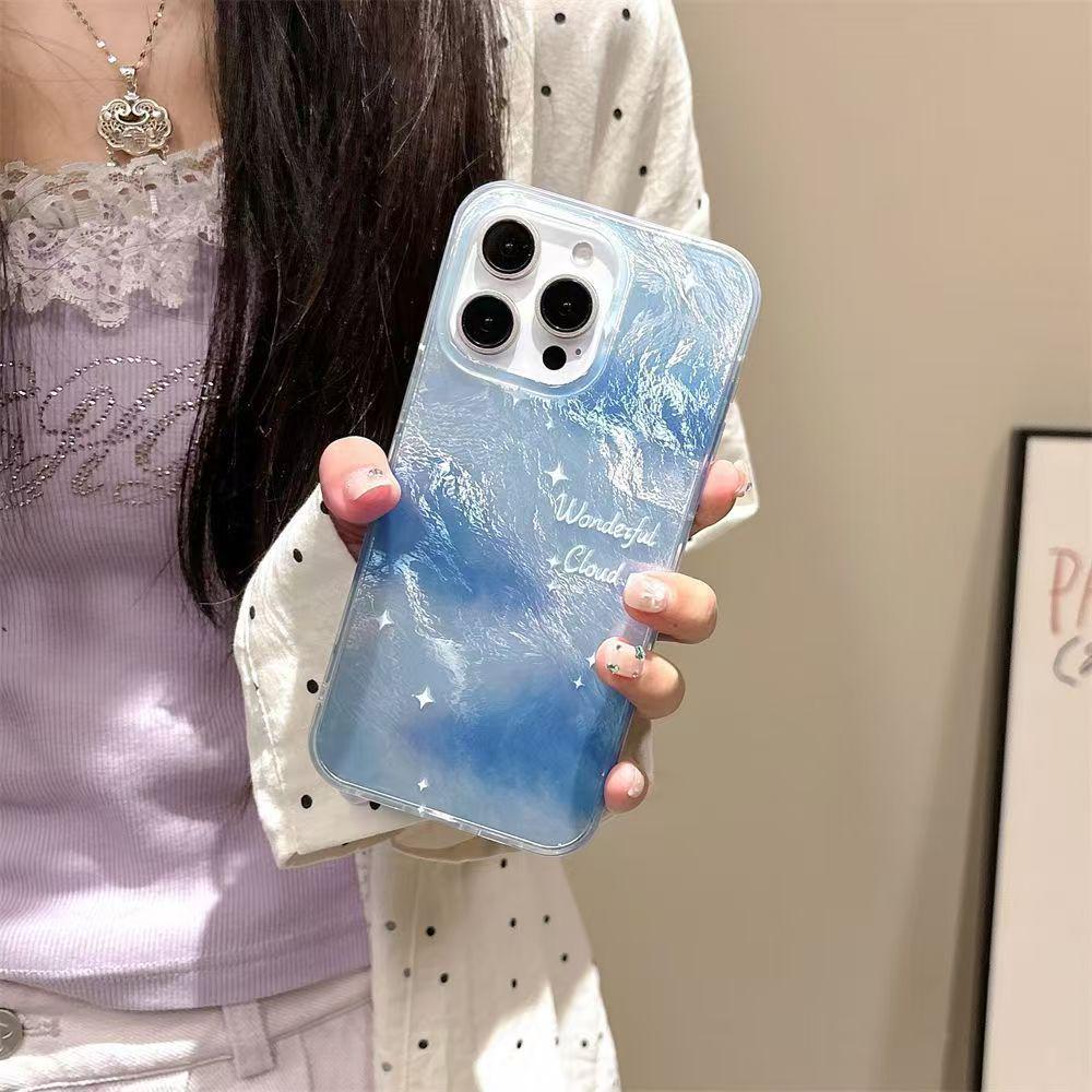 Blaues Sternenhimmel-Verlaufs-Case für iPhone 17/16 Pro Max und 15/14 Gletscher