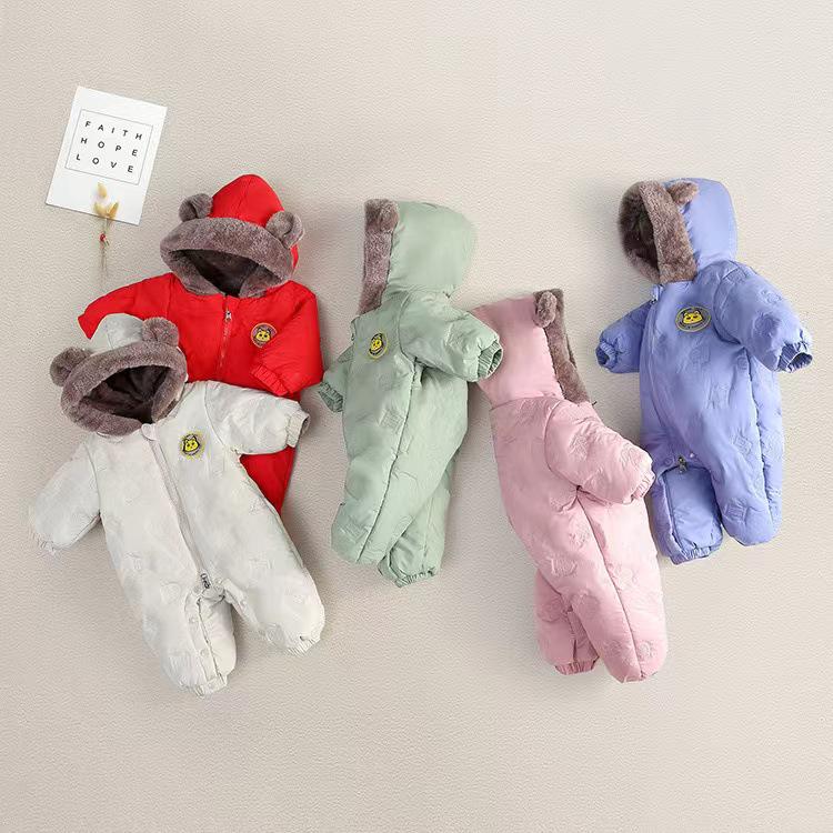 Tuta Intera in Cotone Unisex per Neonati con Fodera in Pile, Abbigliamento da Esterno con Piedi per Bambini e Bambine.