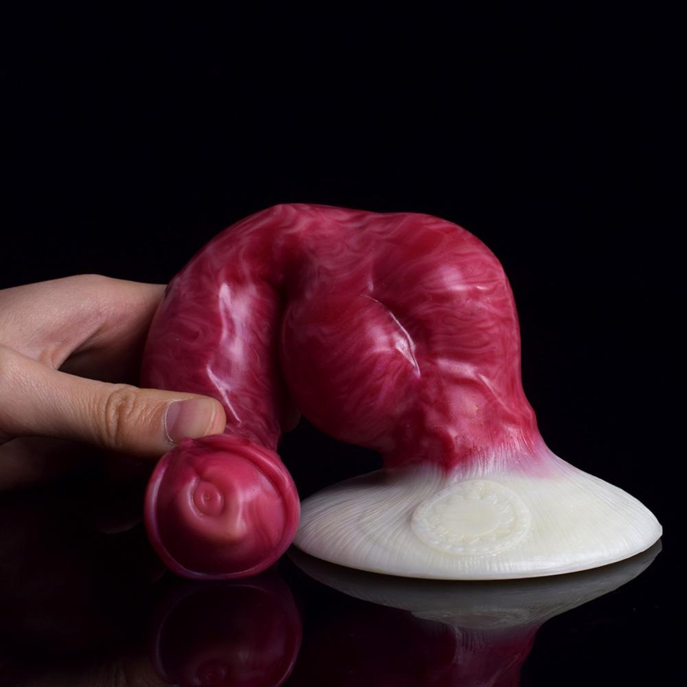 Big Knot Dog Dildo s prísavkou pre ženy Sexy hračky Zvieracie lesklé špirálovité vzory Flexibilný análny kolík Silikónový sexshop