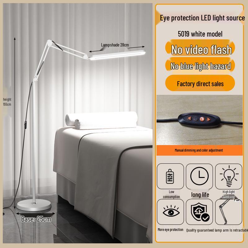 Beauty Salon Floor Lamp for Nails, Eyelash & Eyebrow Embroidery, Acne Removal, and Shadowless Cold Light Work