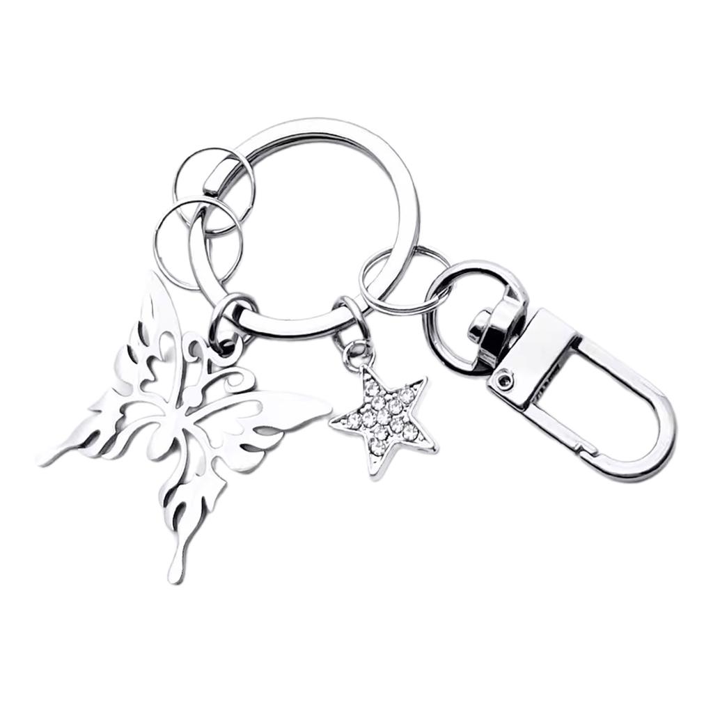 Butterfly Star Keyring Delicate Butterfly Keyrings Fashion Accessory Stylish Butterfly Key Holder Perfect for Key Bag
