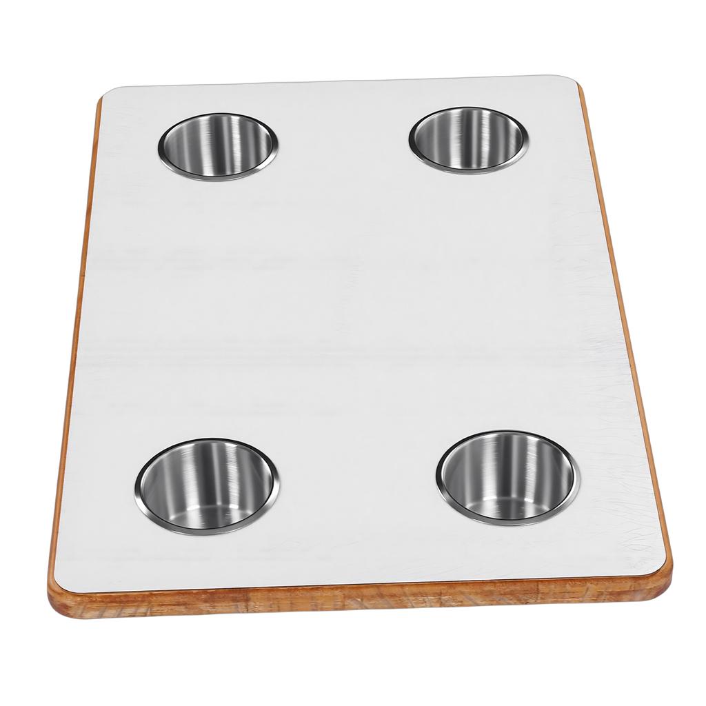 RV Table Top 23.62x15.75in Rectangular Marine Boat Desktop Panel with 4 Cup Holders for Trailer Motorhome Yacht Deck