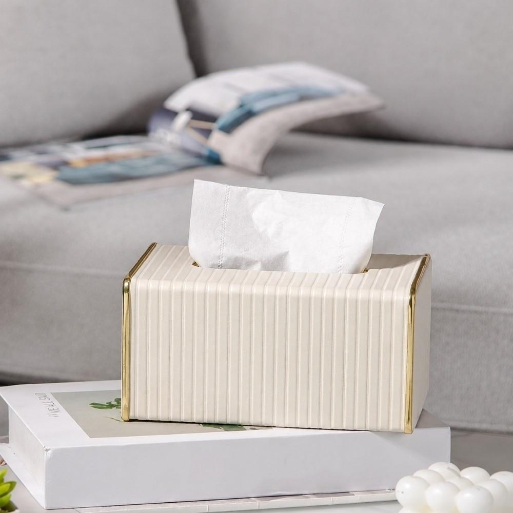 Exquisite Tissue Box Modern Paper Storage Case Home Decor Leather Tissue Container Coffee Table