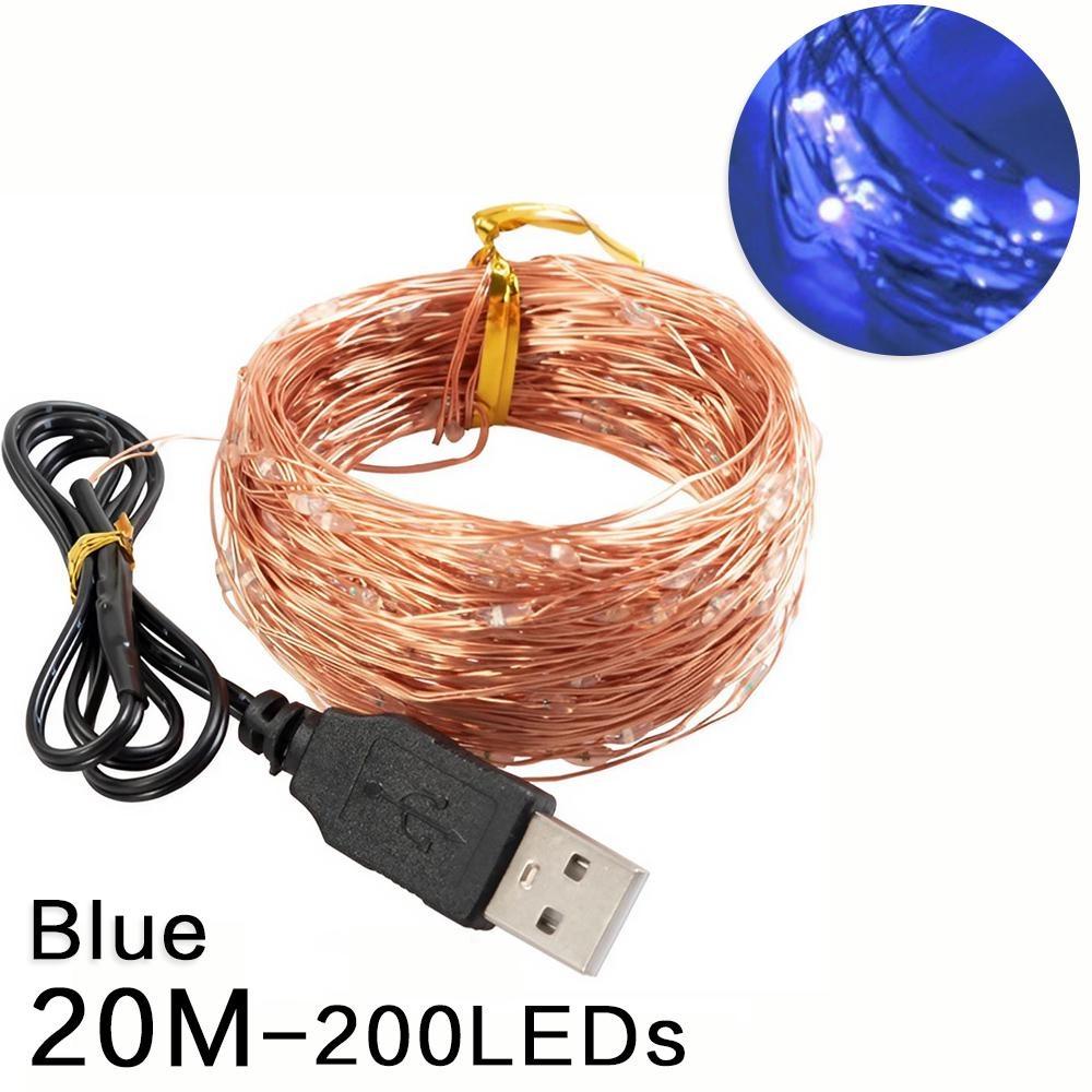 2/5/10/20M USB LED String Lights for Xmas Garland Party Wedding Home House Decoration Christmas Tree Flasher Fairy Lights