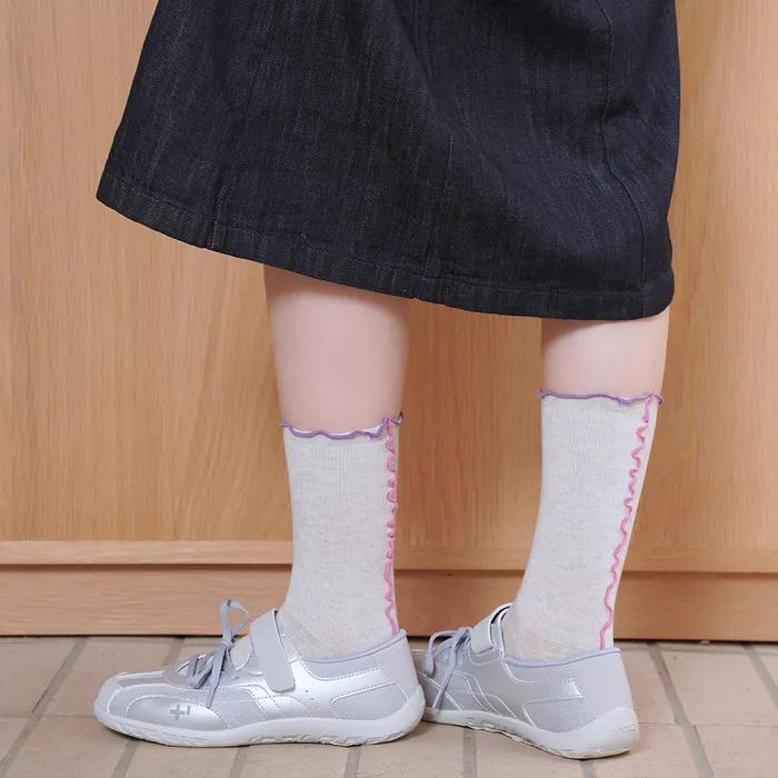 Two-way Ruffle Crew Socks