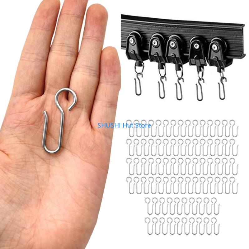 Curtain Hanging S13 Hook Set, Curved 80Pcs Curtain Hook for Home & Office Window Treatments D57B