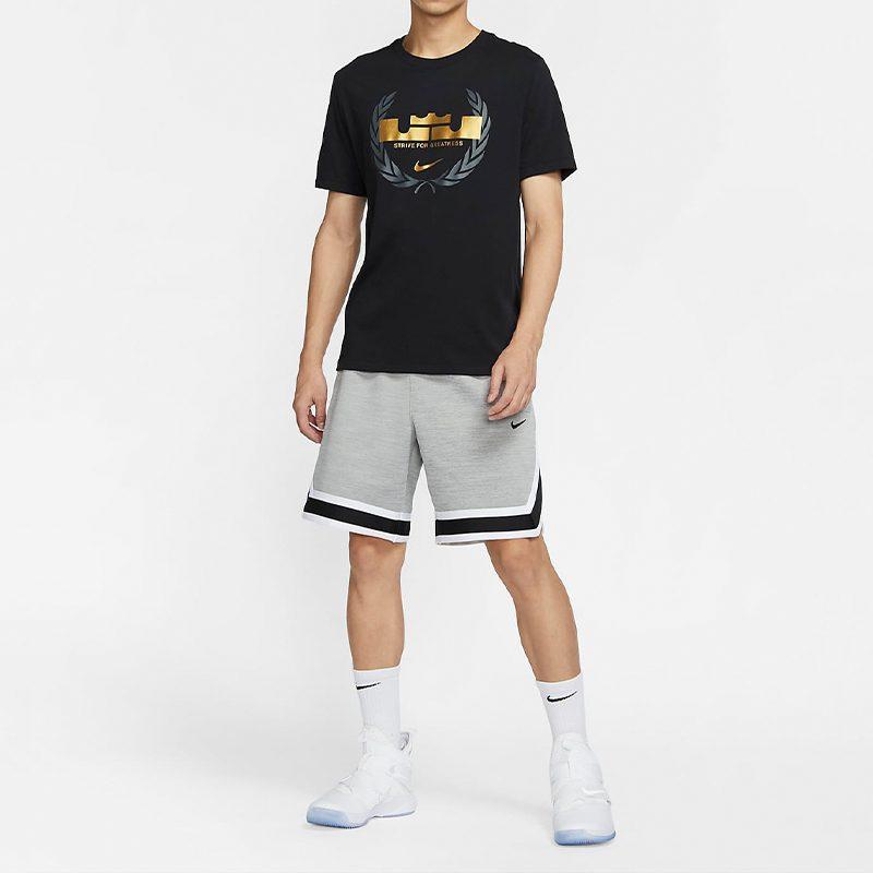 Nike T Shirts Men's Black Crew Neck Moderate Straight Fit CV2048-010