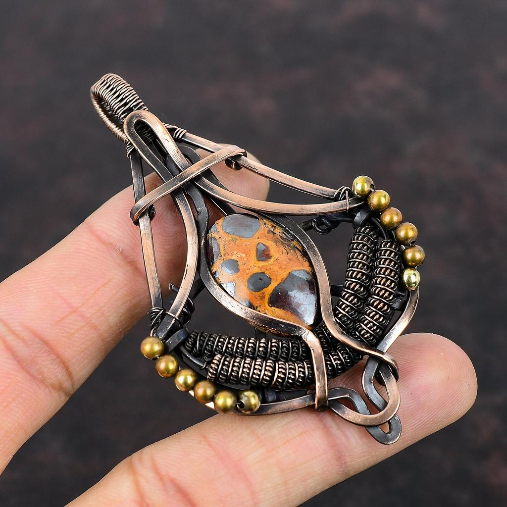 Bauxite Pendant Copper Wire Wrapped Pendant Bauxite Jewelry Handmade Pendant Copper Wire Wrap Jewelry Gift For Mom Natural Gemstone Pendant