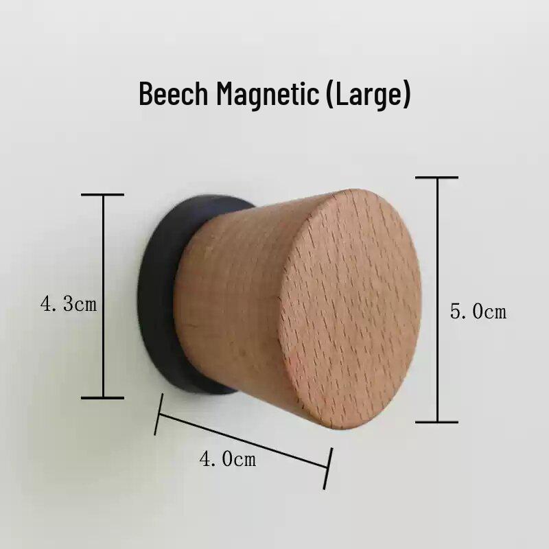 Black Walnut Magnetic Hook: No-Drill, Strong Hold for Clothes, Bags, Hats On Fridge or Door