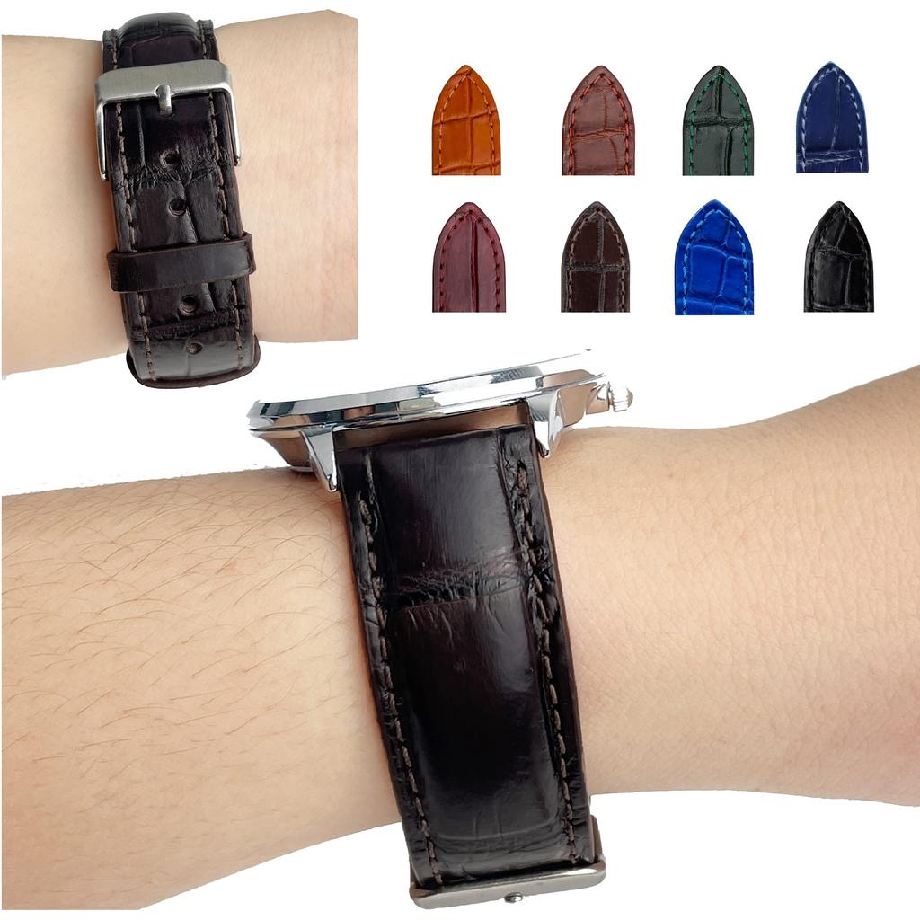 Vietnam Creations 22mm Dark Brown Watch Quick Release Replacement Watch Band with Wrist Handmade for Dark Brown Strap, Buckle, Men, (DH-03-22MM)