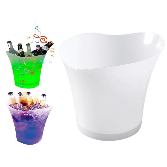 Xiaobudian LED Light Up Ice Bucket, Glowing Beer Bucket with Color Changing Lights, Battery Powered Champagne Cooler for Bar KTV Party