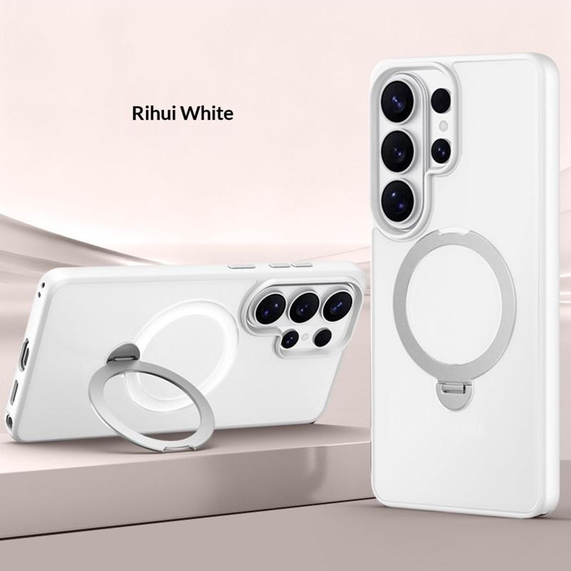 

Magnetic Matte Phone Case for Samsung S26 Ultra Galaxy S26 Plus For Magsafe Metal Ring Stand Holder Contrast Color Frosted Cover Galaxy S26 Ultra