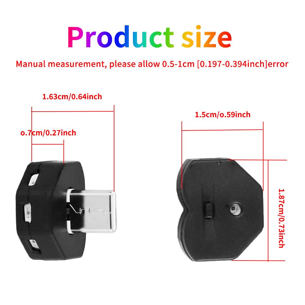 Mini TYPE-C LED Car Light Ambient Night Light Decorative Neon Lamp Auto Interior Atmosphere Emergency RGB