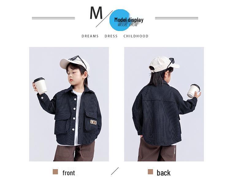 Boys' Stylish Long-Sleeve Turn-Down Collar Shirt - 2025 Spring/Autumn Collection