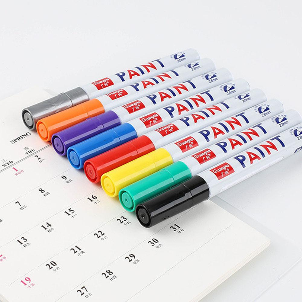 Car Paint Pen Waterproof Car Wheel Tire Oily Painting Mark Pen Auto Rubber Tyre Tread CD Metal Permanent Paint Marker