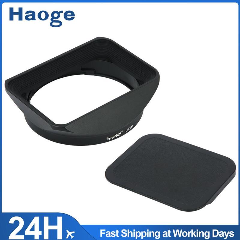 Haoge LH-X16 Square Metal Lens Hood Shade with Cap for Fujifilm Fuji Fujinon XF 16mm F1.4 R WR lens