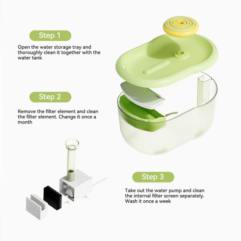 2.2L High Capacity Ultra Quiet Cat Water Fountain Electric Cat Drinker Bowl Auto Filter Sterilize Safety Pet Water Dispenser