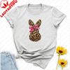 Leopard Bunny Girly Easter Shirt Easter Bunny Sweater Holiday Animal Print TShirt Leopard Print Lover Sweatshirt Unisex Clothes
