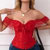 Plus Size Sexy Lace Tummy Control Waist Cincher Shapewear Corset Bustier