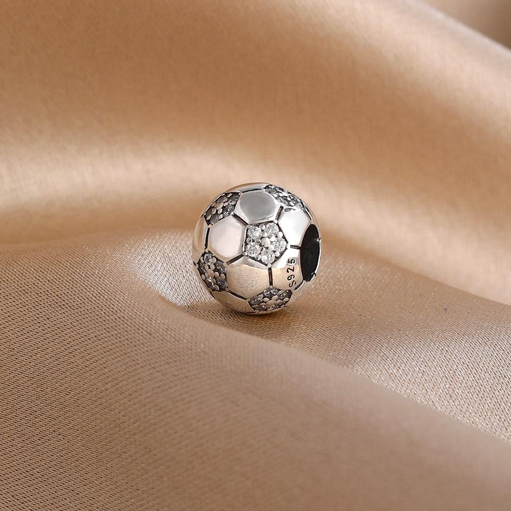 925 Silver Football Beads Roller Skates Baseball Golf Pendant Fit Original Bracelet Accessories DIY Jewelry Women Boxing Charms
