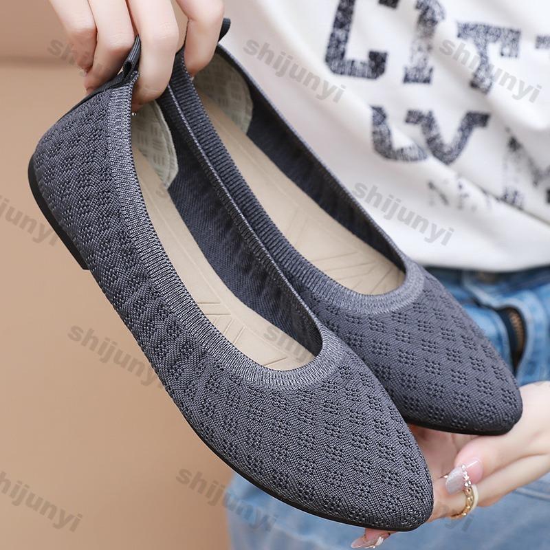 Fashion 2025 Summer New Women's Fly Weave Shoes Pointed Breathable Casual Shoes Lightweight Fashion Comfortable Slip On Women's Flats