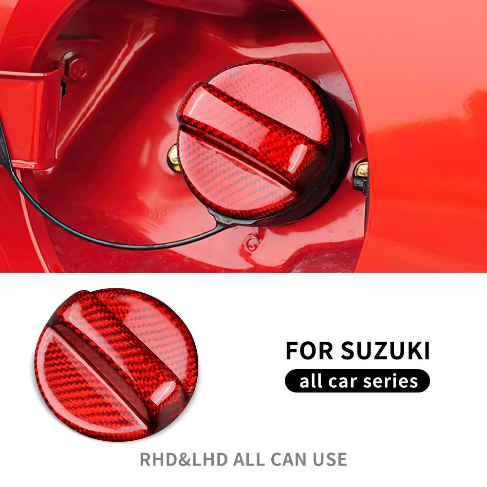 Real Hard Carbon Fiber For Suzuki Swift Alto Ignis S-Cross Alivio Kizashi Car Fuel Tank Cap Sticker Universal Trim Accessories