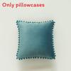 Velvet Solid Dutch Color Pillow Cases Pompom Edging Cushion Cover Living Room