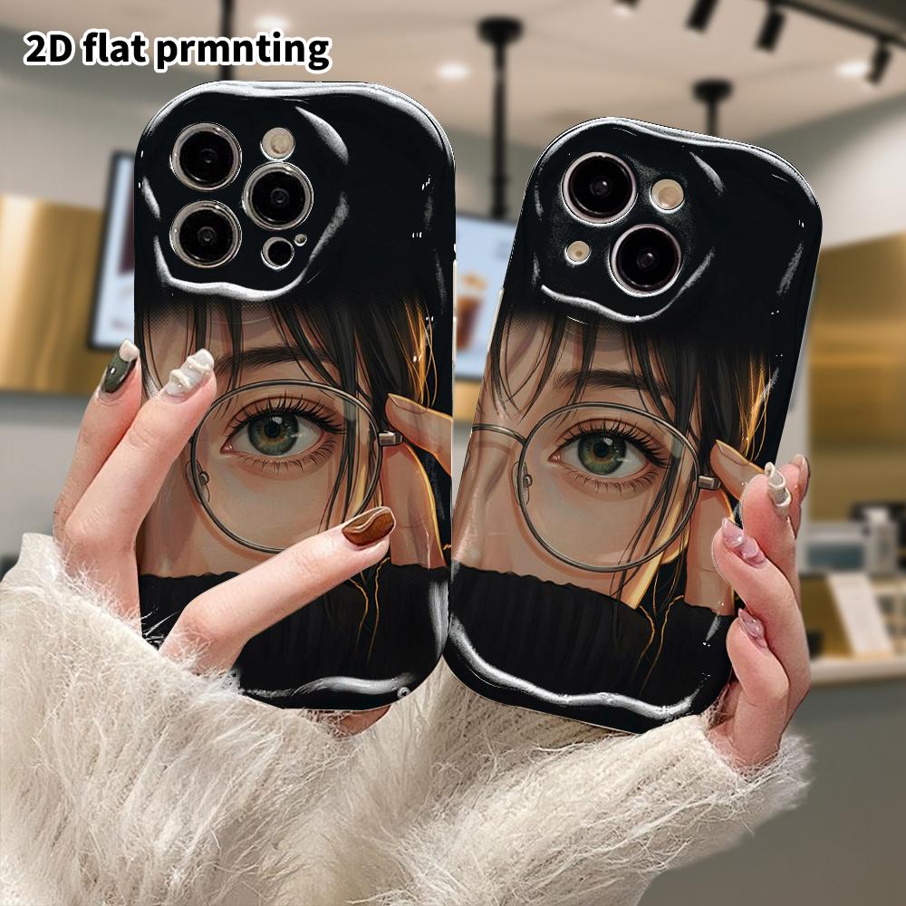 Phone case: 2D flat, suitable for iPhone 18 17 16 15 14 13 12 Pro, cartoon-style girl, perfect holiday gift for Christmas and Halloween