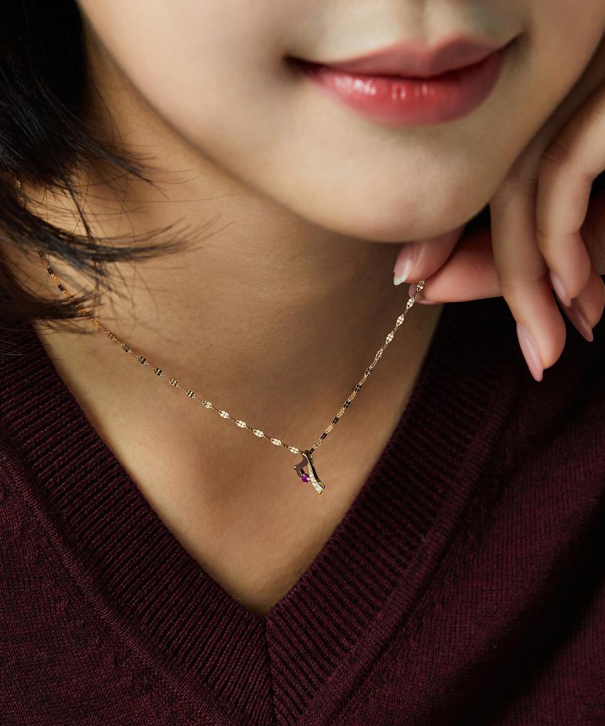 Helene Jewelry 14K Lucky Seven Birthstone Cubic Chain Gold Necklace