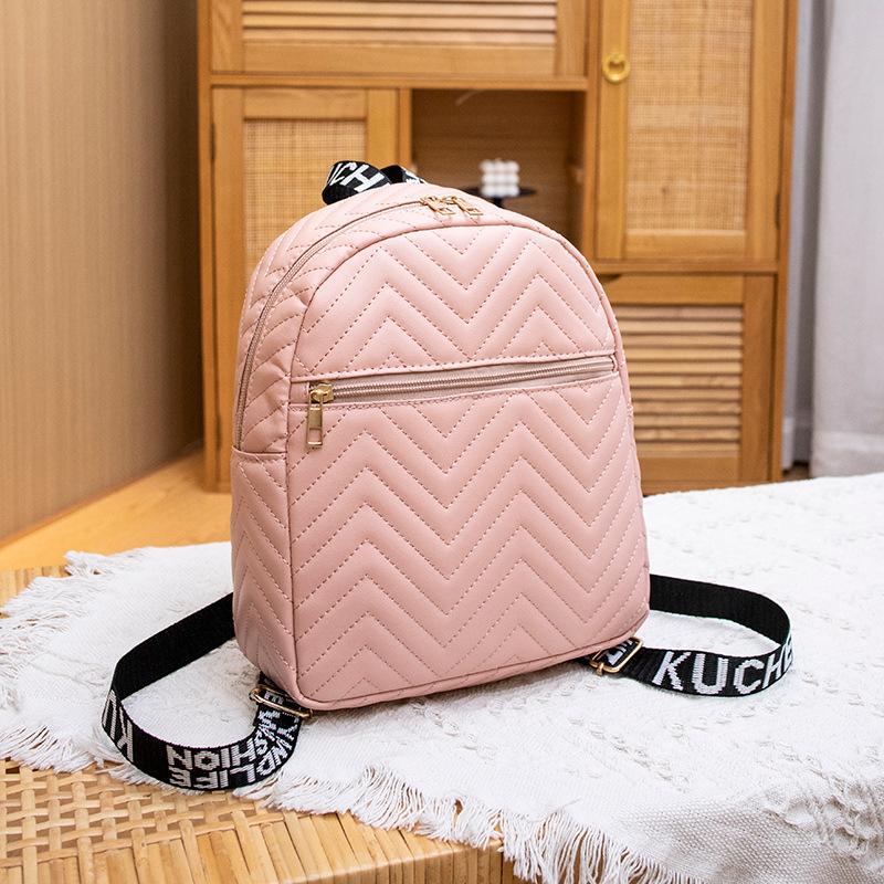 New trendy v-pattern backpack for women's spring and summer fresh, simple and fashionable small backpack