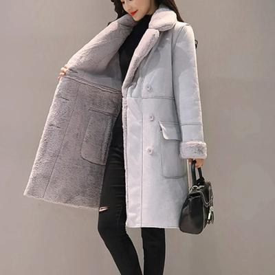 Women's Plaid Wool Coat Thic Velvet Thickened Warm Mid-Length Jackets Hooded Warm Woolen Coat Ladies Winter Jacket Faux Fur Coat
