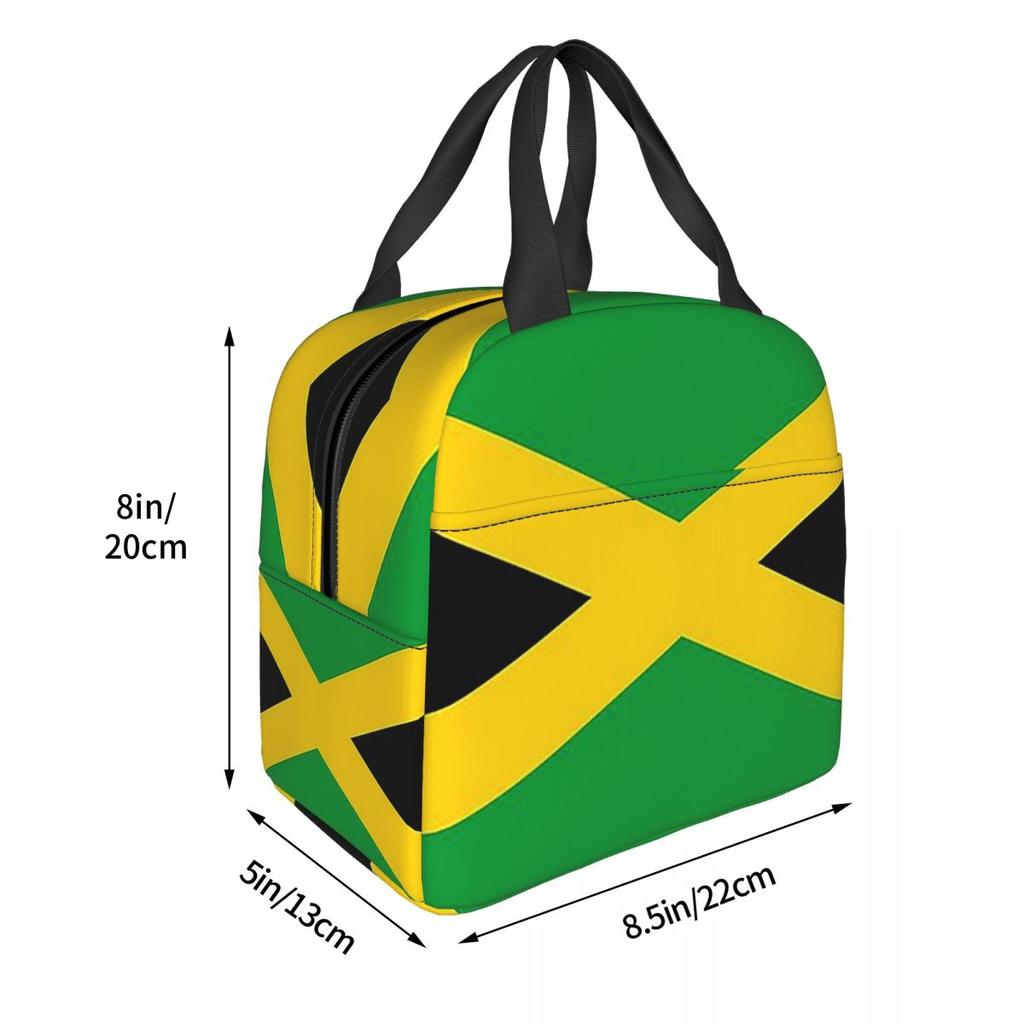Drapeau de la Jamaïque Drapeau Jamaïcain Sac à Lunch Isotherme pour Femmes Enfants Boîtes Alimentaires Portables Boîte à Lunch Thermique Sac Tote