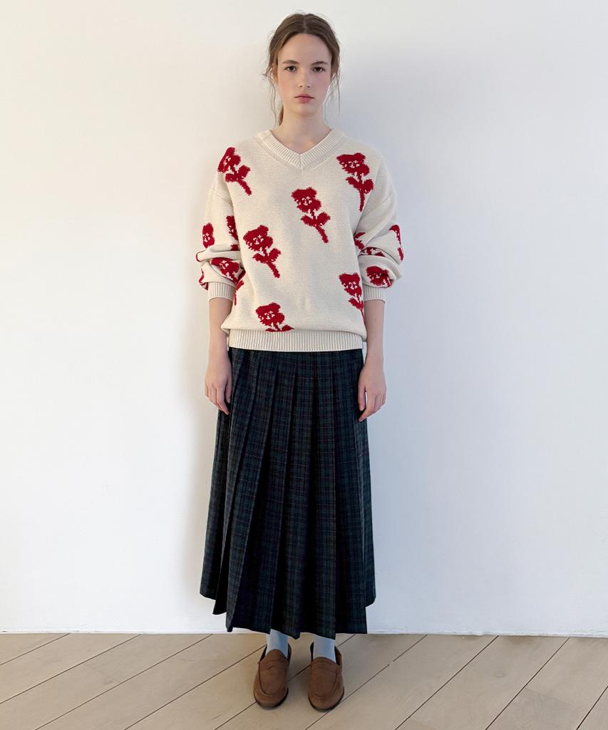 Sinun Sn Pleated Wrap Skirt (Navy)