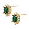 ZHUKOU oval stud earrings for women Multicolor Cubic Zirconia Piercing earrings fashion romantic stud earrings VE734